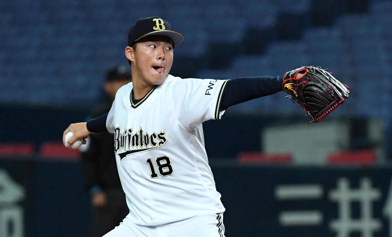 オリックス先発の山本由伸（撮影・前岡正明）