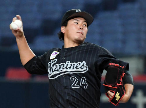 ロッテ2番手の東妻勇輔（撮影・前岡正明）