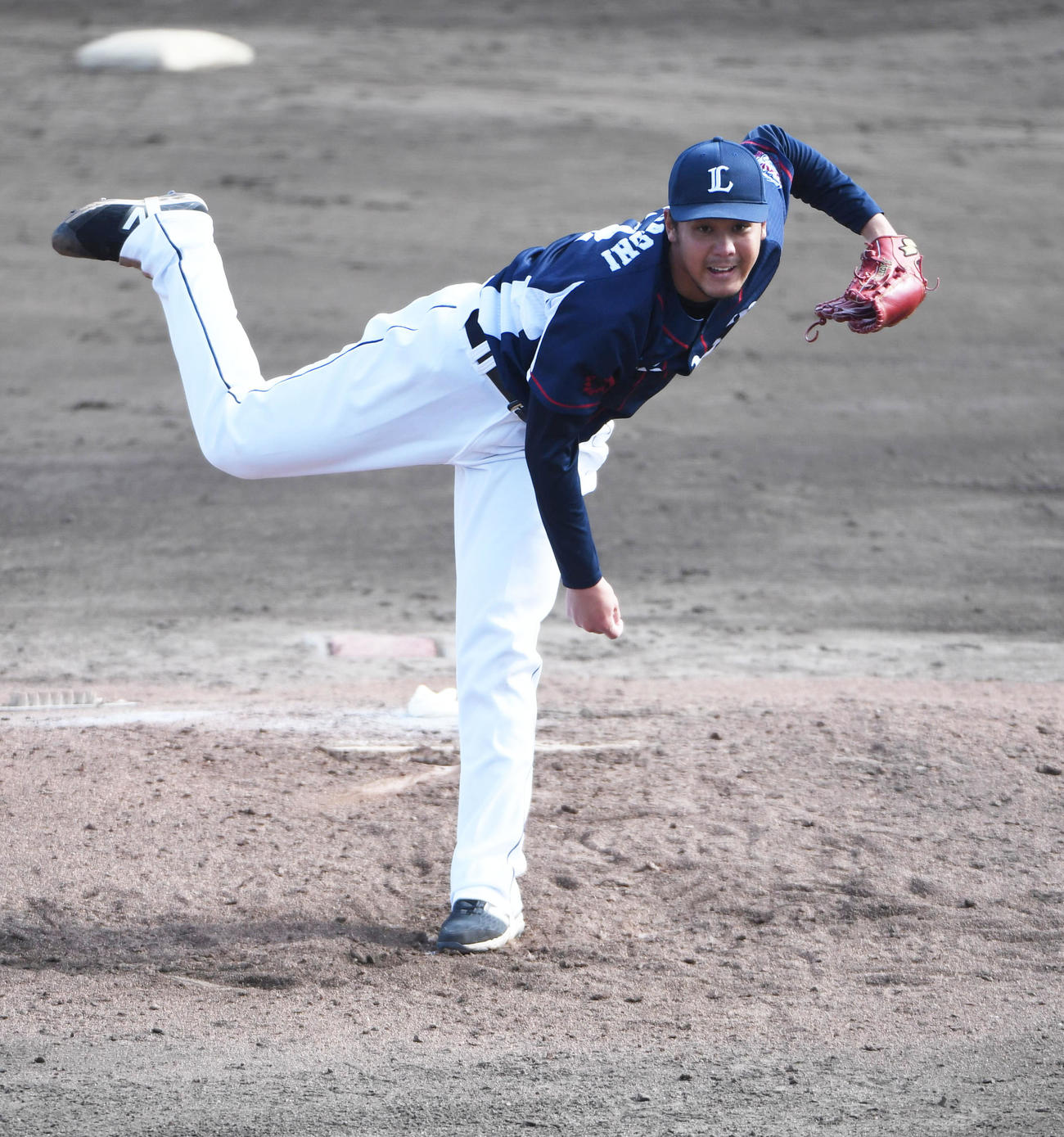 プロ野球オープン戦　中日対西武　5回裏、力投する高橋光成（撮影・森本幸一）