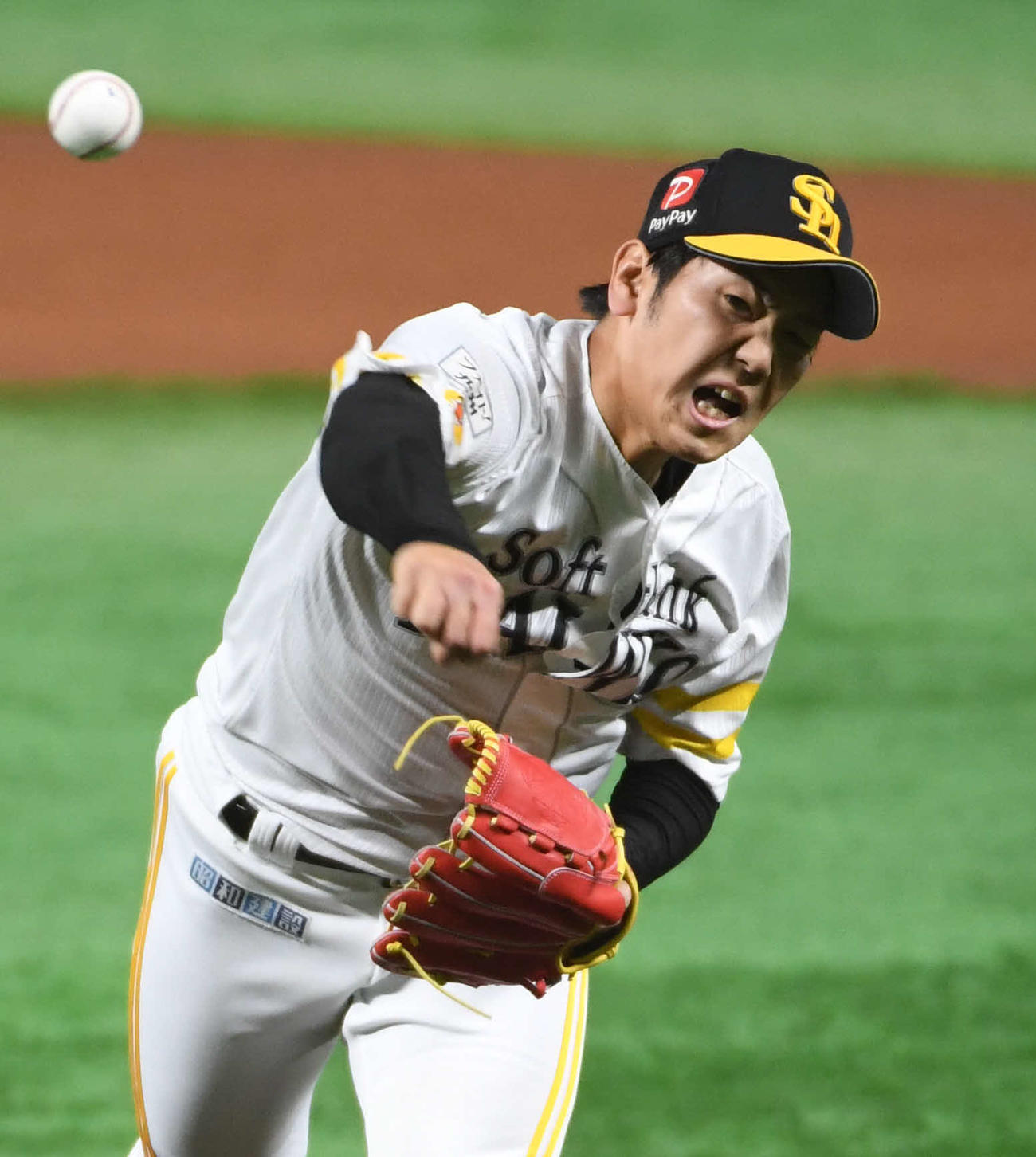 ヤクルト戦に先発したソフトバンク石川（撮影・今浪浩三）