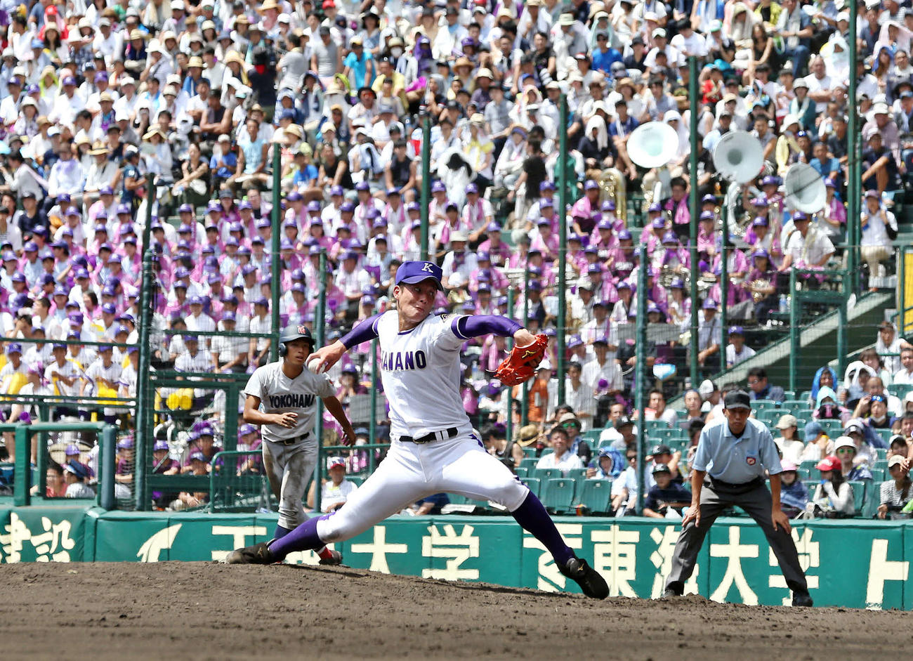 金足農時代の吉田輝星（2018年8月17日撮影）