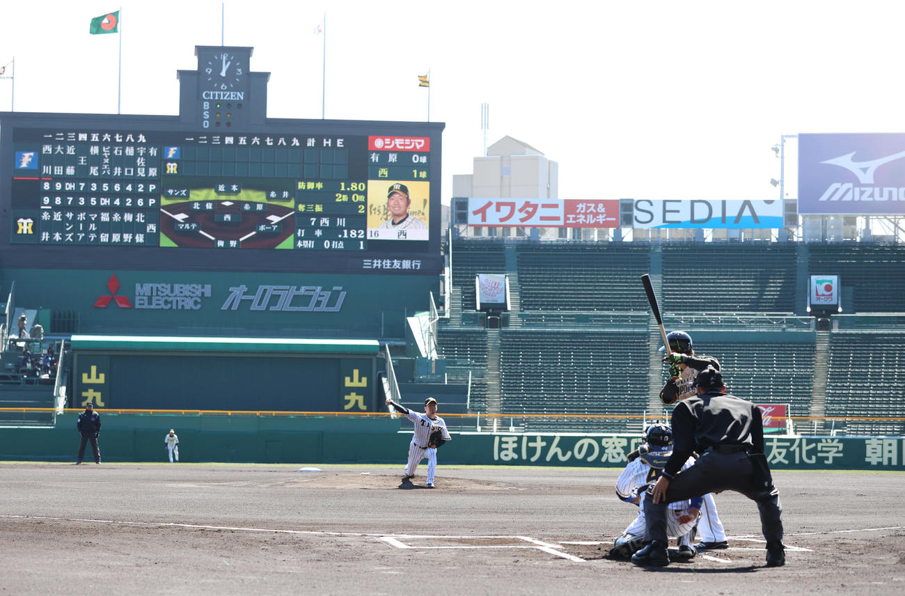 阪神先発の西勇輝（撮影・清水貴仁）