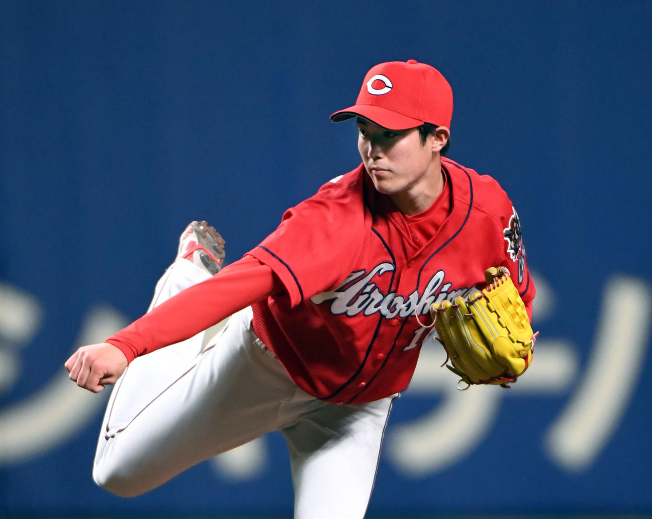 広島ドラフト1位の森下暢仁（2020年3月1日撮影）