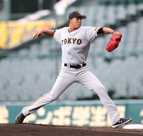 阪神対巨人 力投する巨人先発のディプラン(撮影・河野匠)