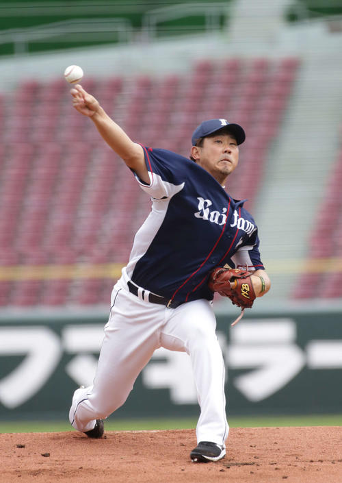 広島対西武 西武先発の松坂(撮影・加藤孝規)