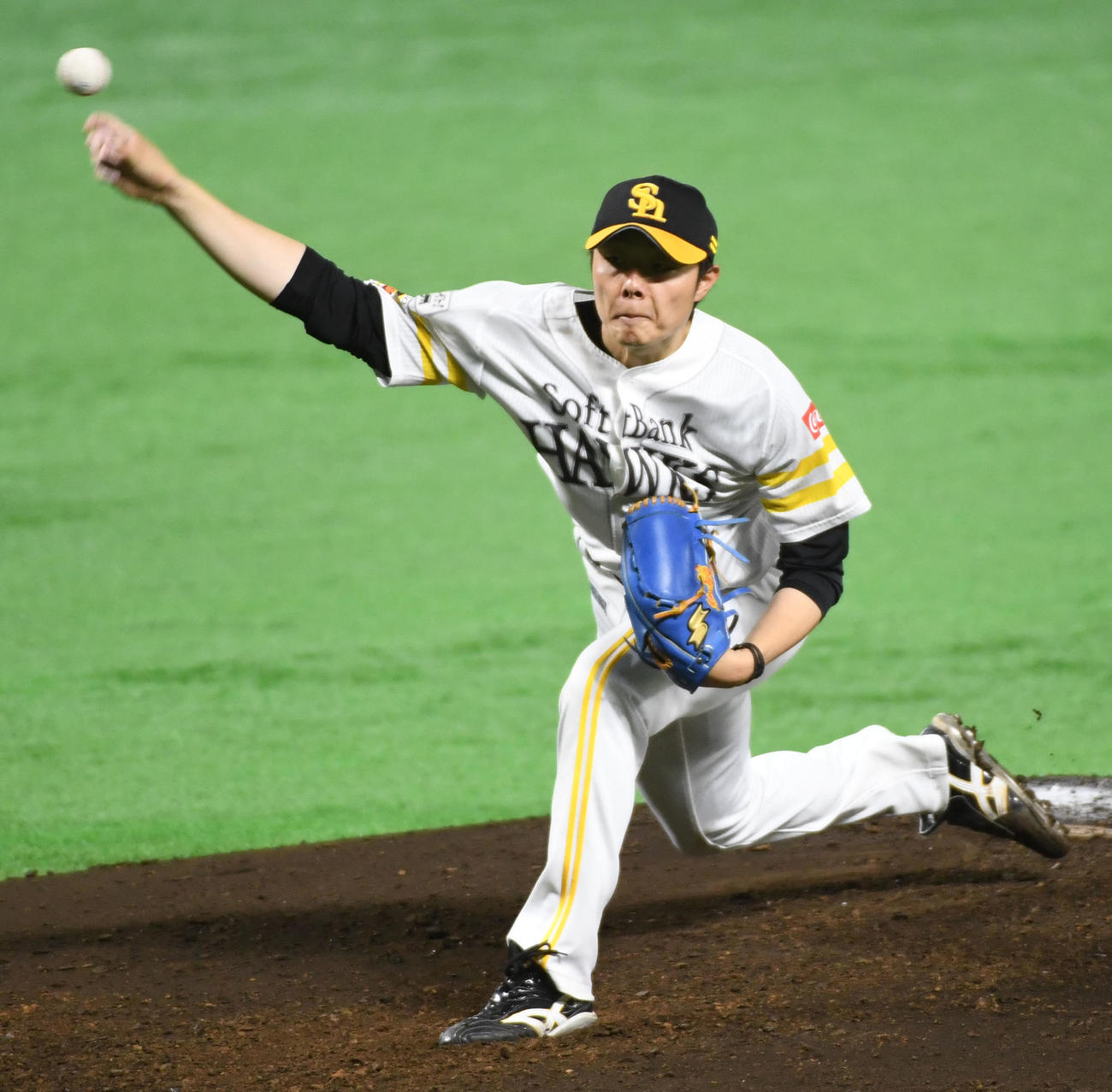 ソフトバンク情報　紅白戦、先発の松本裕樹は4回を1安打無失点に抑える（撮影・今浪浩三）
