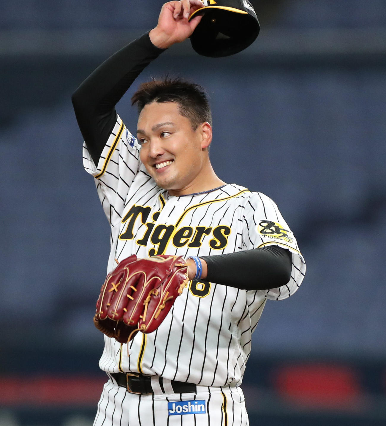 阪神対オリックス　5回3安打無失点と好投した秋山（撮影・清水貴仁）