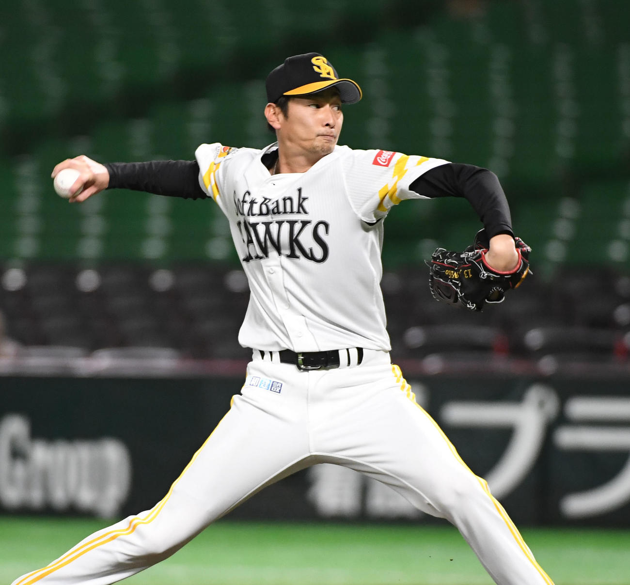 2番手のソフトバンク二保旭は3イニングを無失点に抑える（撮影・今浪浩三）