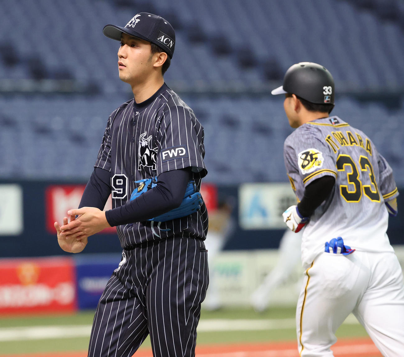 初回を打者3人で抑える田嶋大樹（撮影・清水貴仁）