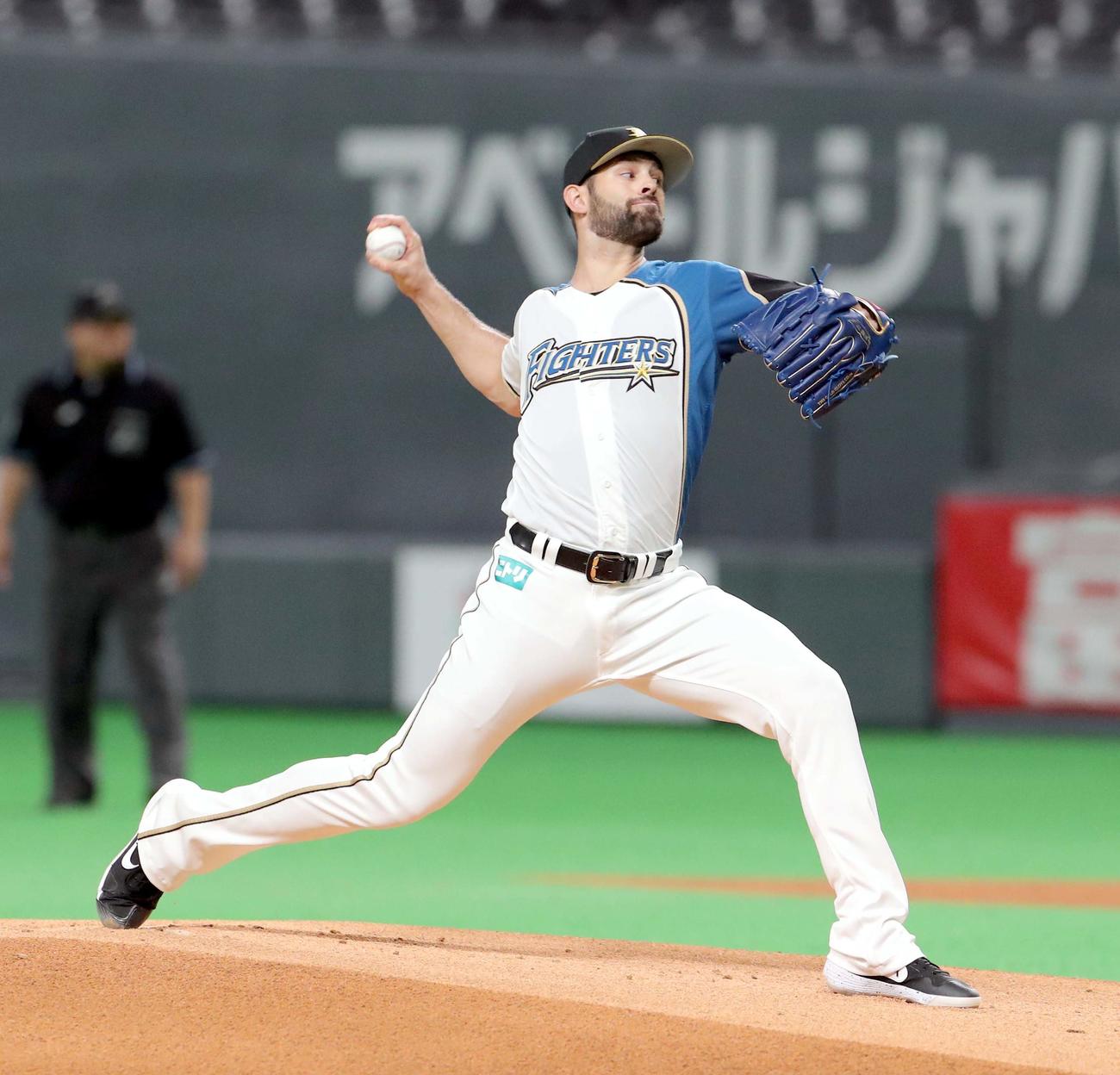 日本ハム対DeNA　日本ハム先発のマルティネス（撮影・佐藤翔太）