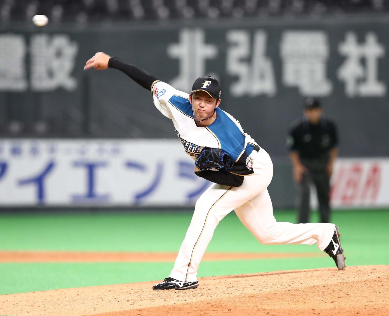 日本ハム対DeNA　9回に登板の長谷川（撮影・黒川智章）