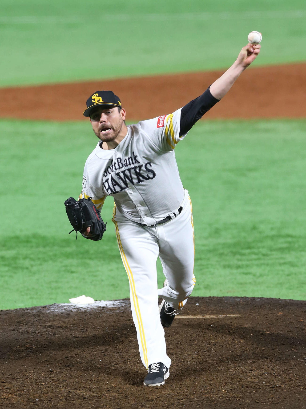 オープン戦の巨人戦で5回2安打無失点のソフトバンク先発ムーア（20年3月10日撮影）