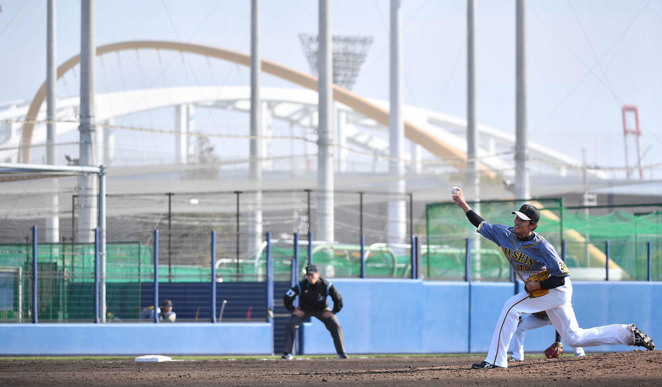 オリックス対阪神2軍戦　6回から登板し3イニング1失点だった藤浪（撮影・上田博志）