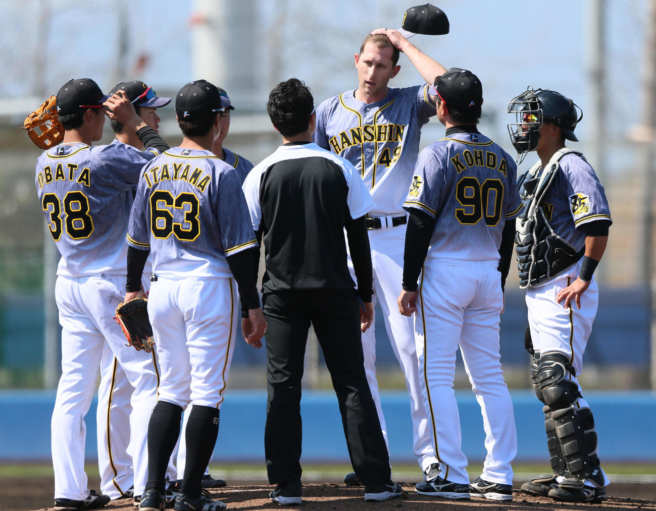 2軍練習試合オリックス対阪神　初回5点を奪われマウンドで険しい表情のガンケル（撮影・上山淳一）