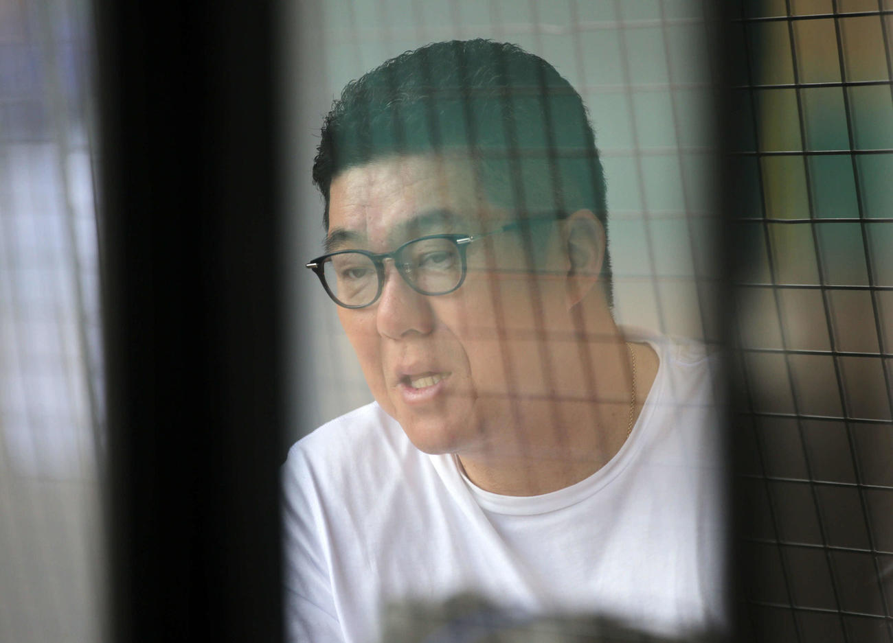 2軍練習試合を視察する広島佐々岡監督（撮影・加藤孝規）