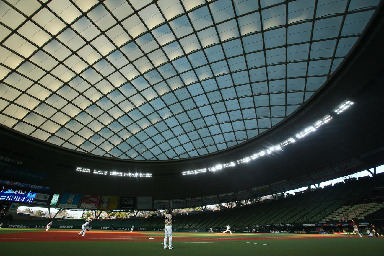 西武対日本ハム　この日も無観客で試合が行われるメットライフドーム（撮影・足立雅史）