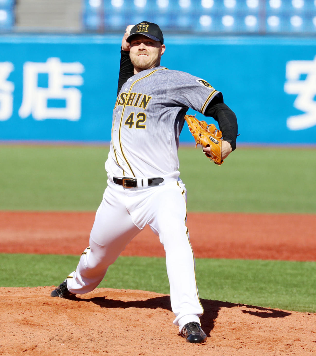 ヤクルト対阪神　阪神3番手で登板するエドワーズ（撮影・加藤哉）