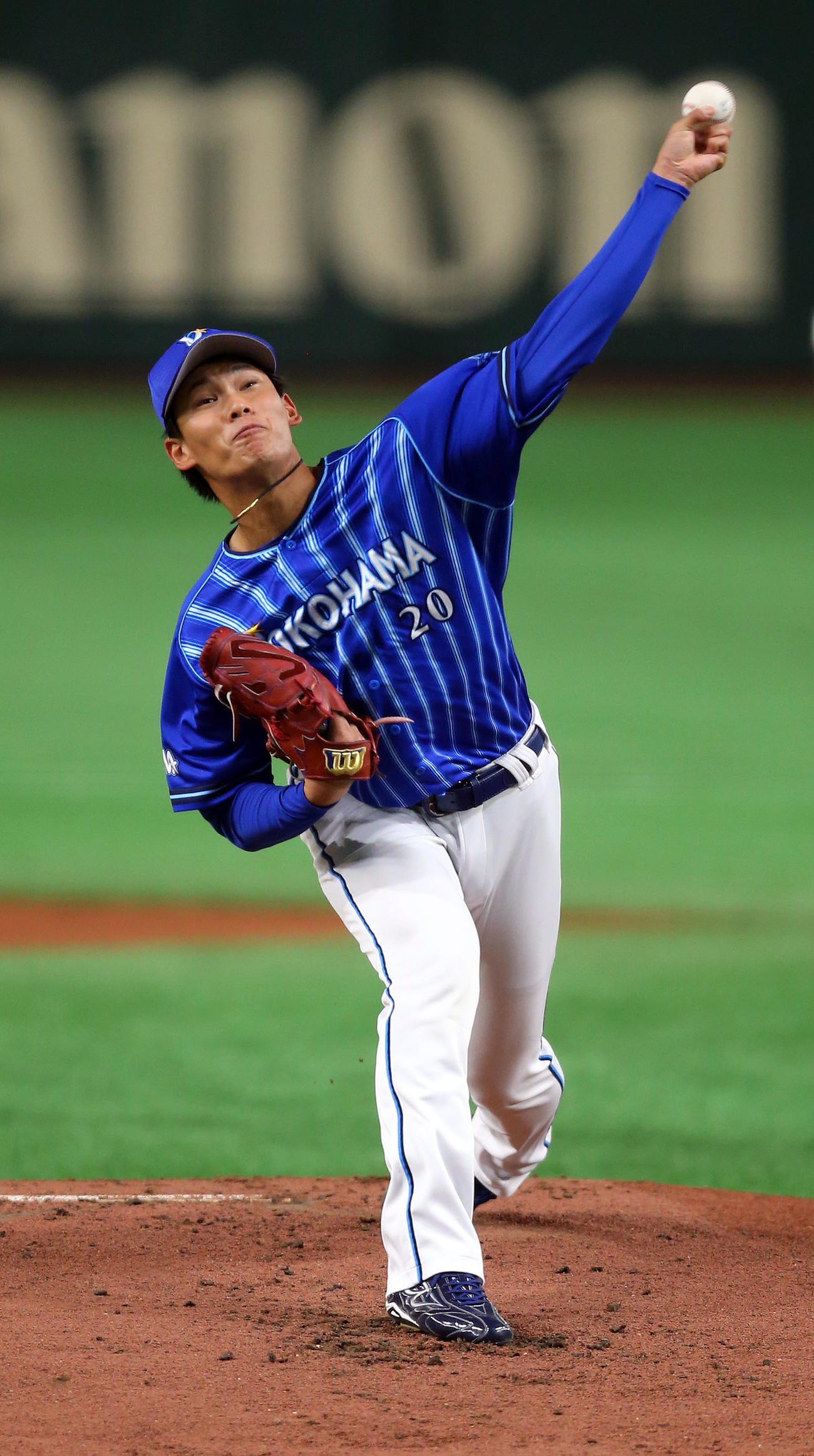 巨人対DeNA　先発のDeNA坂本（撮影・大野祥一）