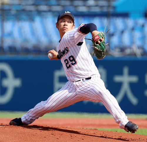 ヤクルト対阪神　阪神戦に先発する小川（撮影・加藤哉）