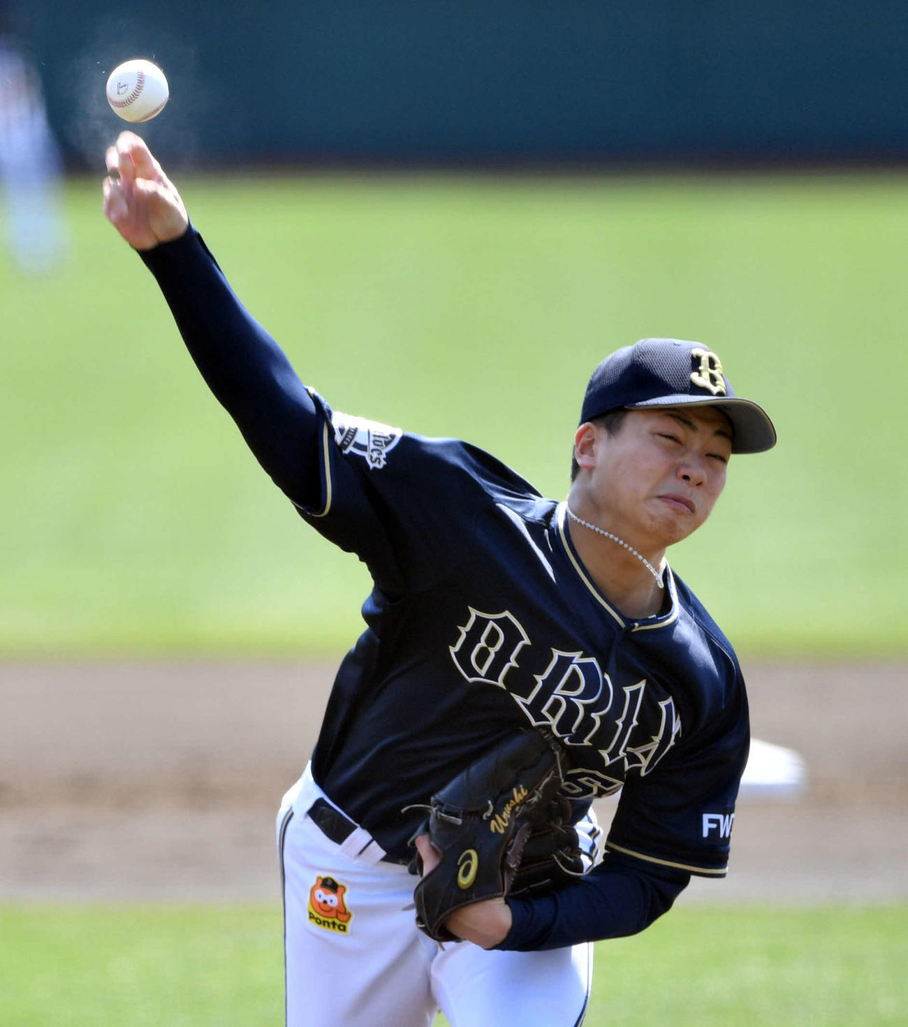 楽天対オリックス　先発で力投するオリックス漆原（撮影・滝沢徹郎）