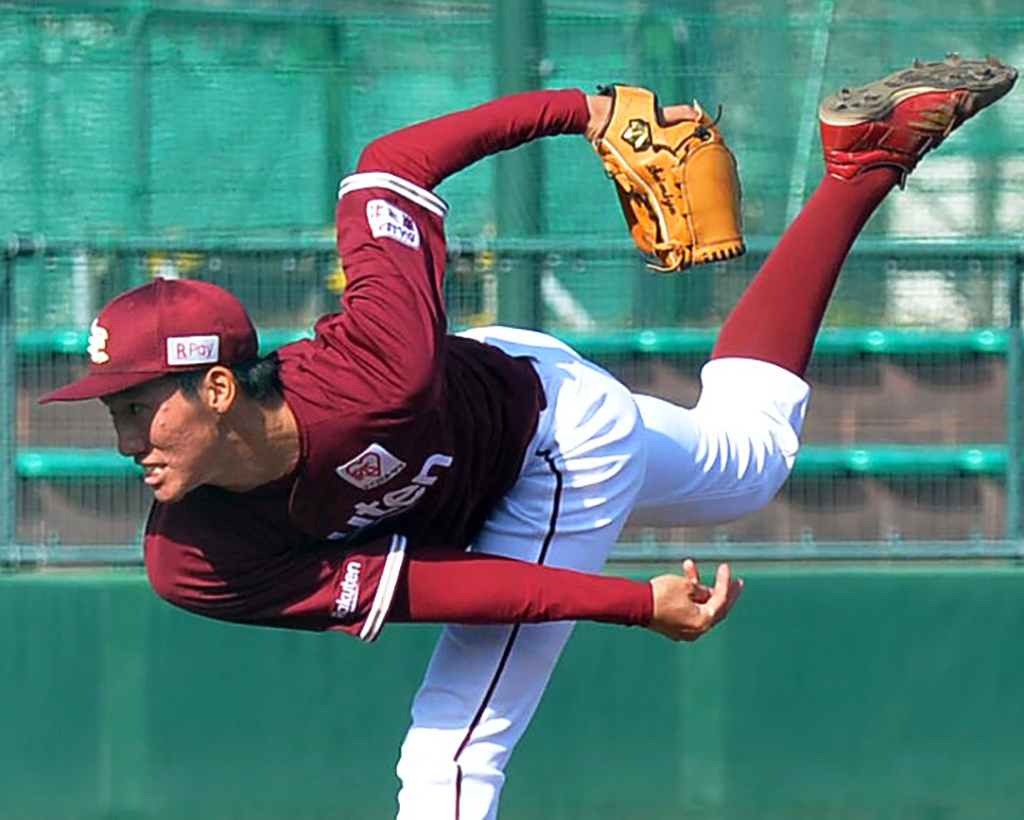 2番手で登板し2回を無失点に抑えた楽天清宮（撮影・佐藤究）
