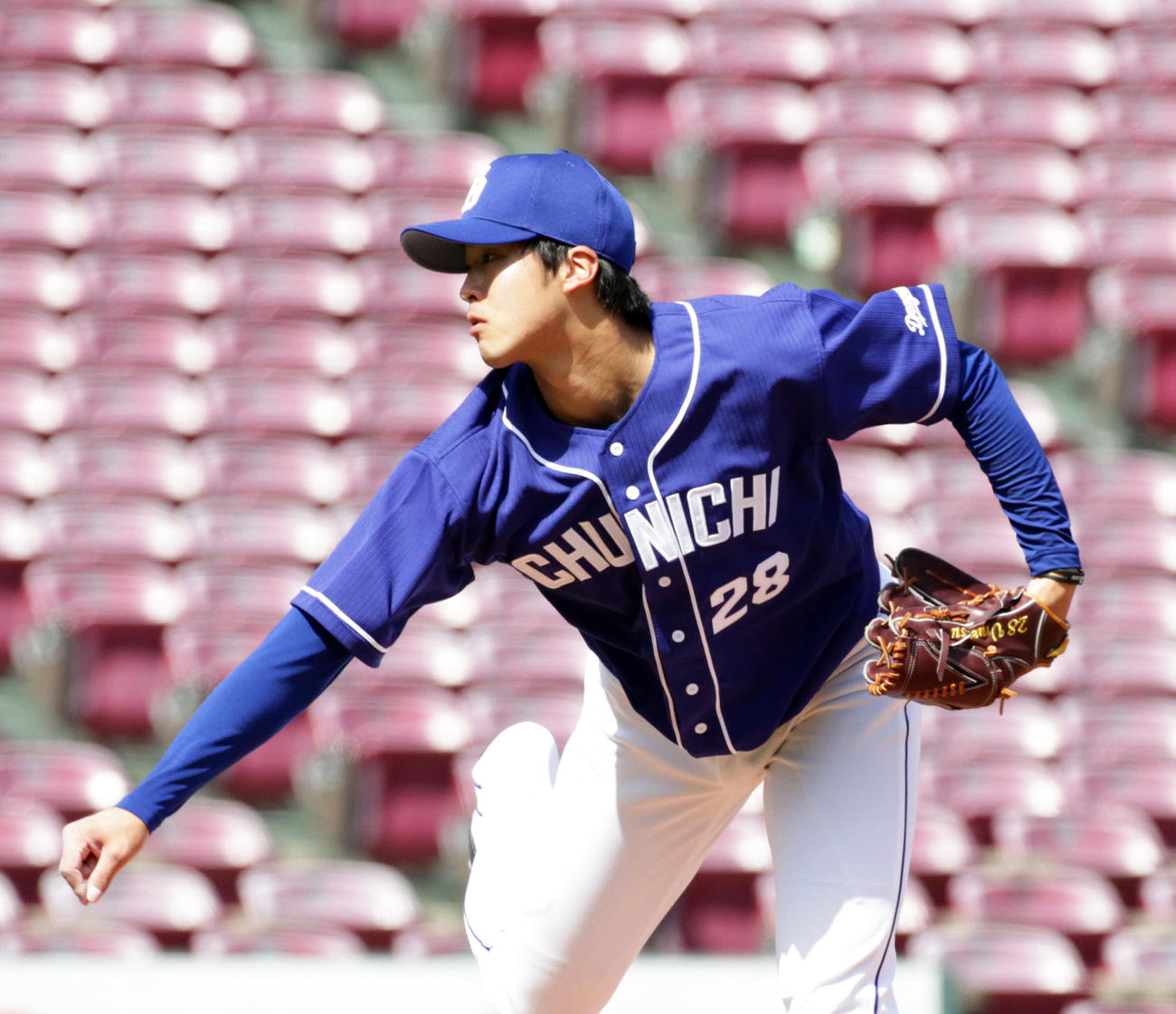 中日先発の梅津（撮影・加藤孝規）