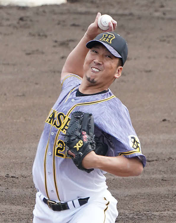 中日対阪神　5回裏中日、オール直球で勝負した藤川（撮影・森本幸一）