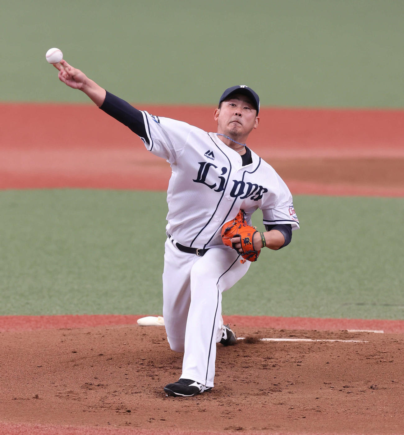 西武対日本ハム　日本ハム打線相手に力投する西武先発の松坂（撮影・井上学）