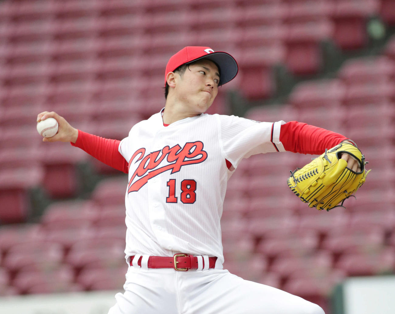 広島対中日　先発し6回2失点だった広島森下（撮影・加藤孝規）