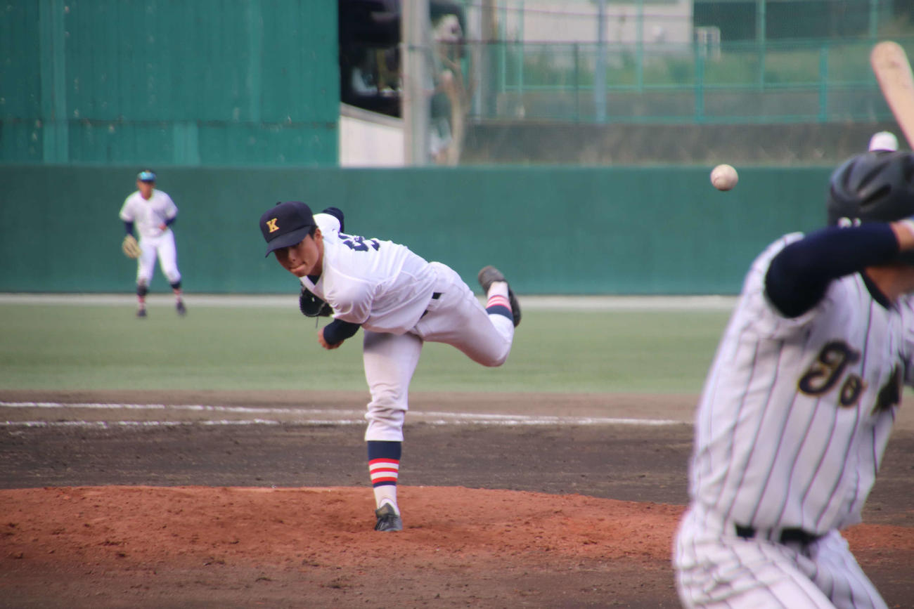 慶大　慶大対東海大オープン戦　抑えで2回を投げ3三振0封に抑えた増居投手（撮影・保坂淑子）