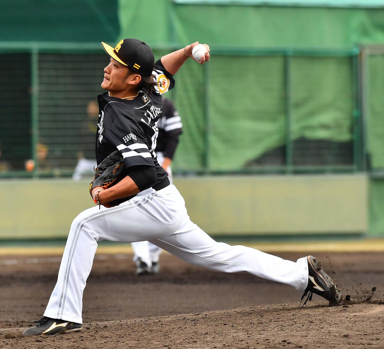 力投する松田遼馬（撮影・上田博志）