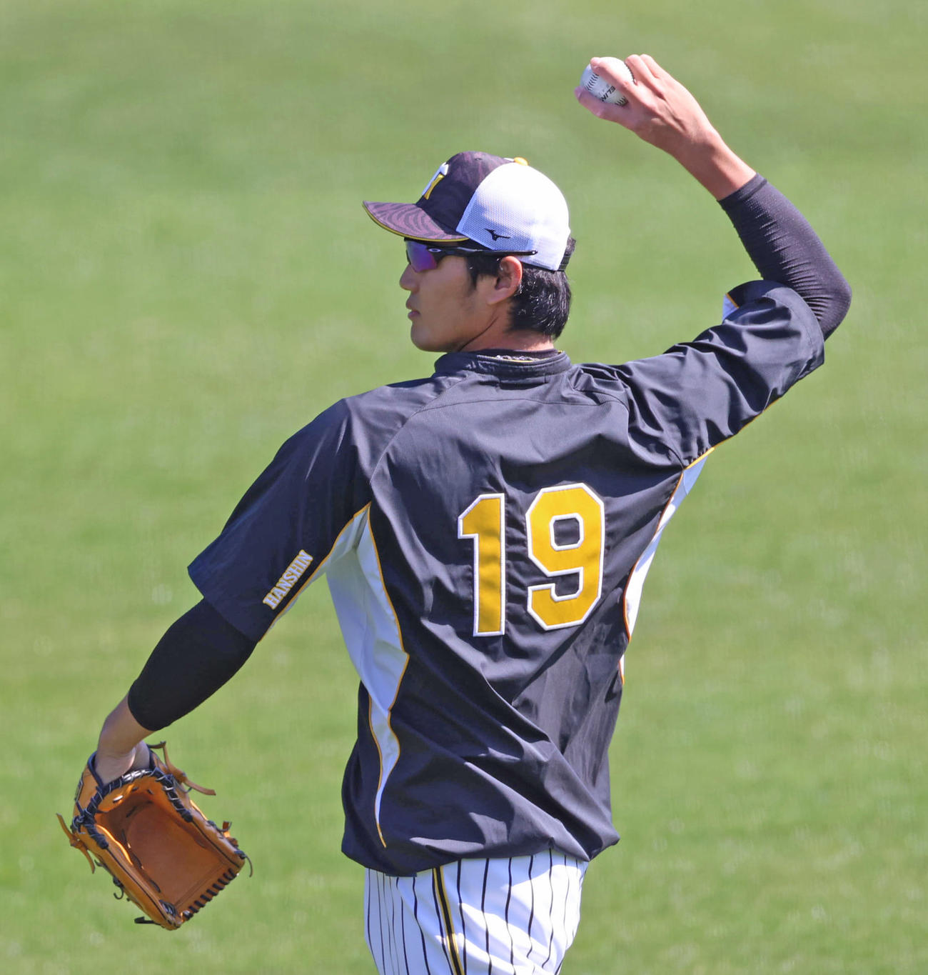 甲子園で練習を行う藤浪晋太郎（2020年3月25日撮影）