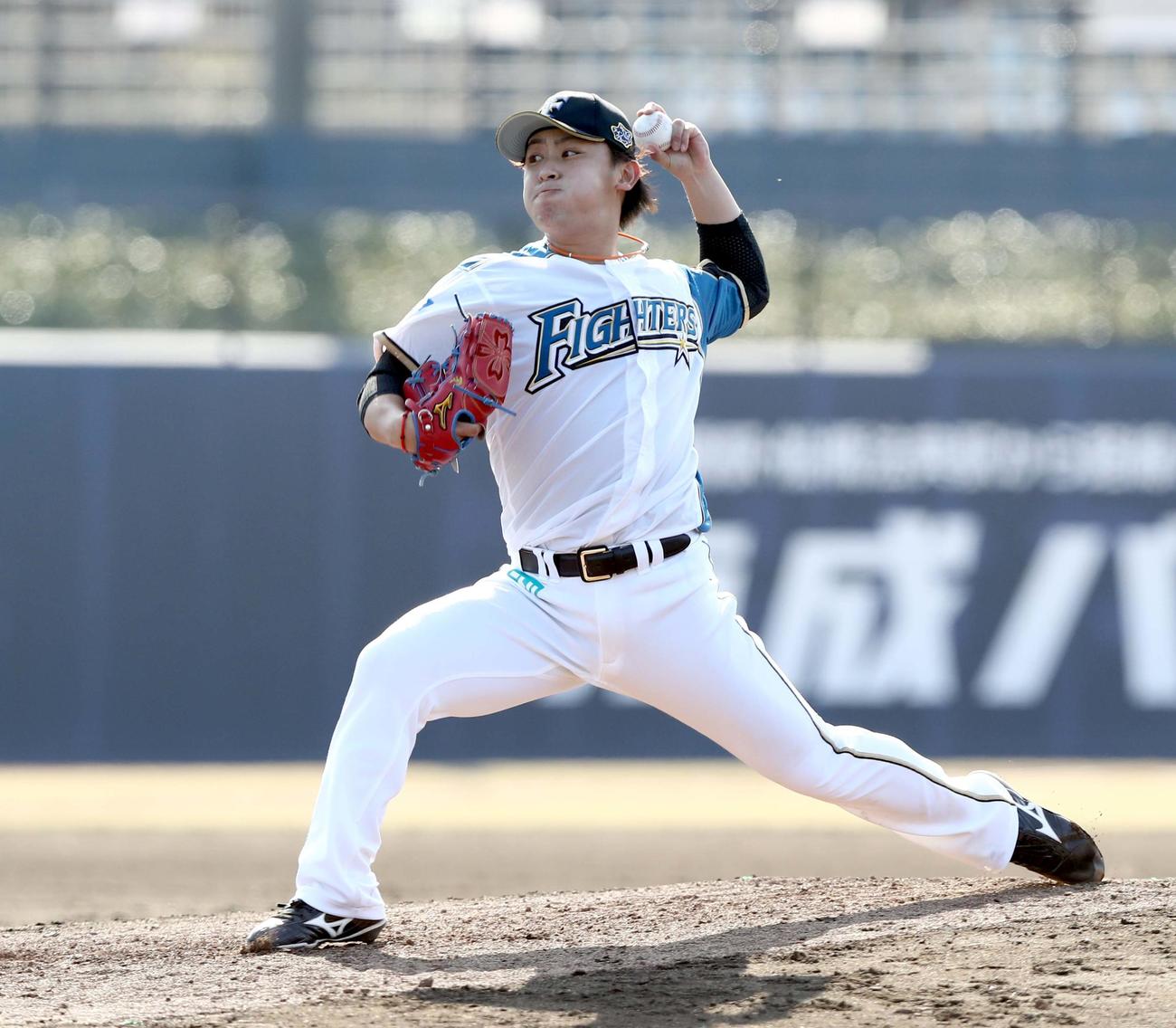 日本ハム対西武　6回に登板の河野（撮影・黒川智章）