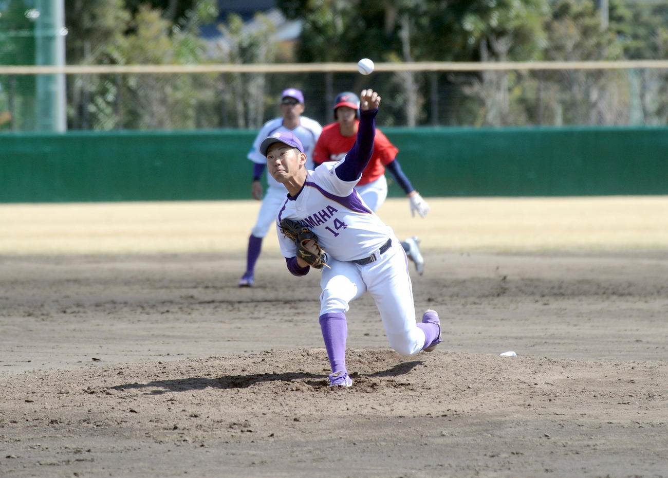 2番手として登板し、3回3安打1失点で終えたヤマハの池谷