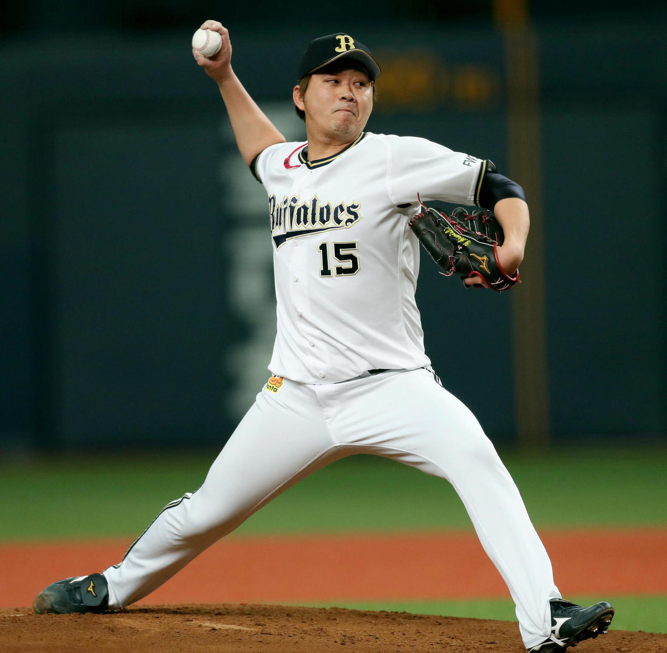 シート打撃に登板するオリックス荒西（撮影・前田充）