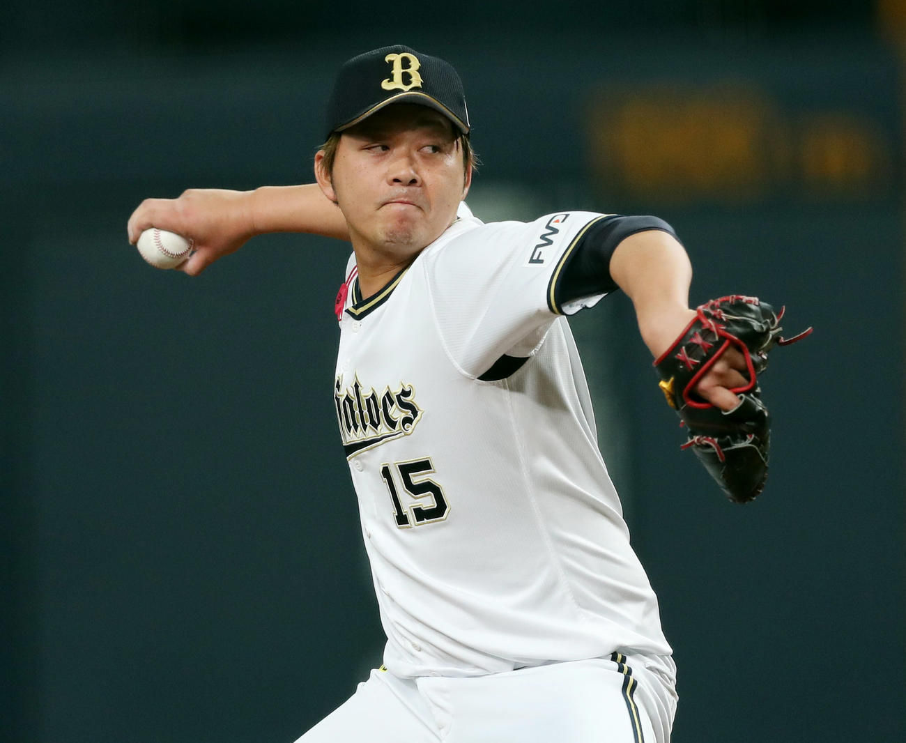 シート打撃に登板するオリックス荒西（撮影・前田充）