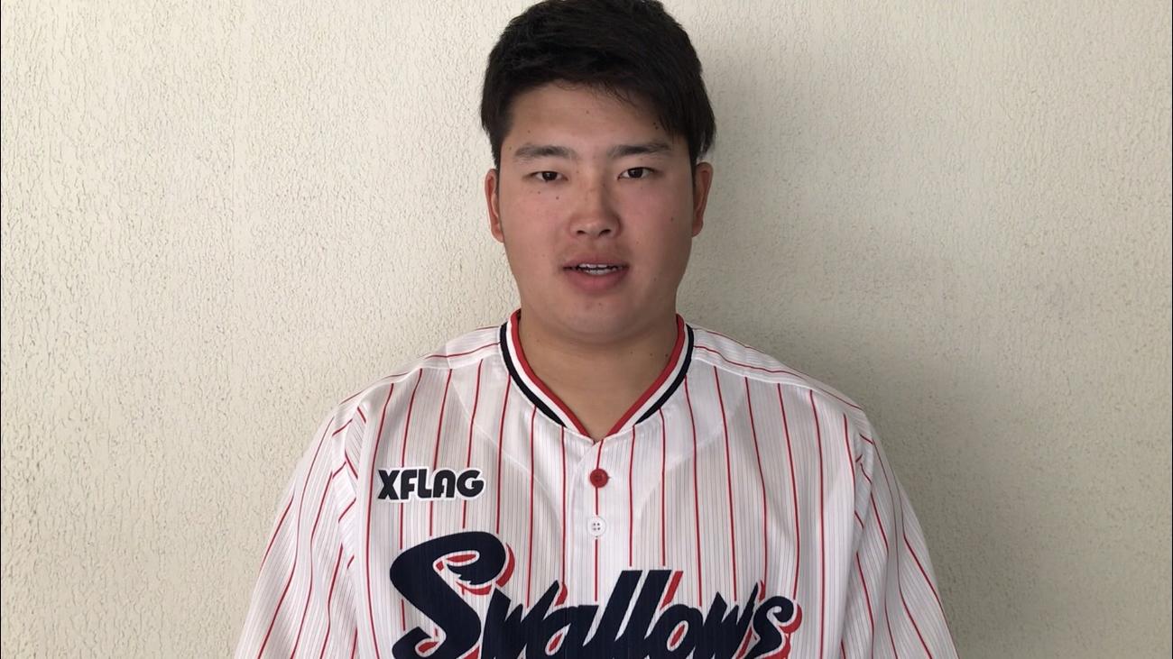 熊本への思いを語ったヤクルト村上（球団提供）