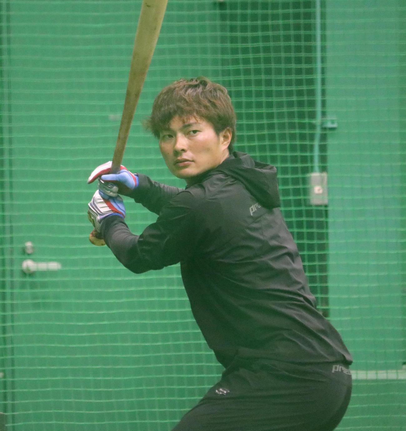 自主練習を行う北條史也（阪神タイガース提供）