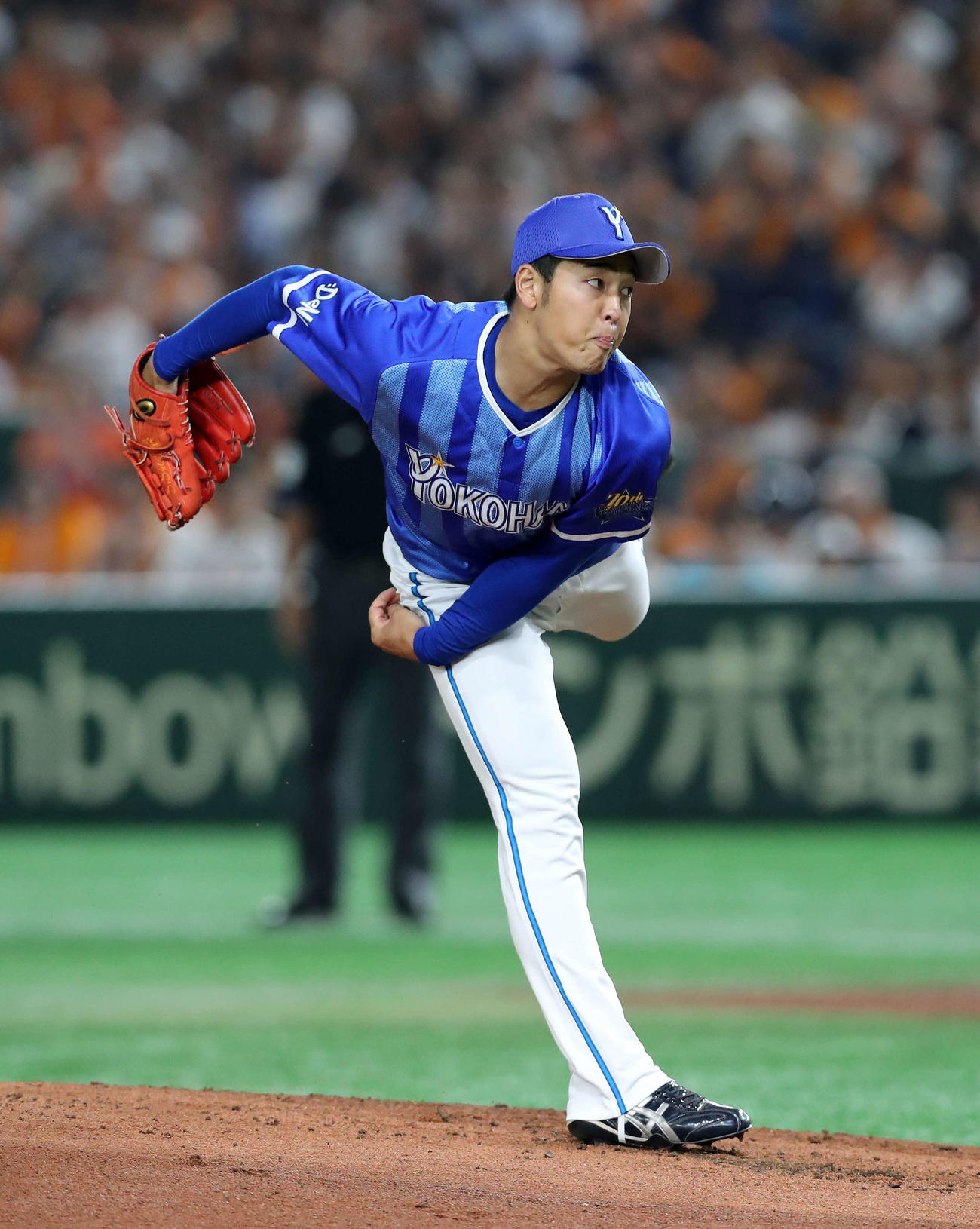 巨人対DeNA　先発し力投するDeNA桜井（2019年9月24日撮影）