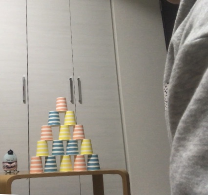 紙コップチャレンジに挑戦