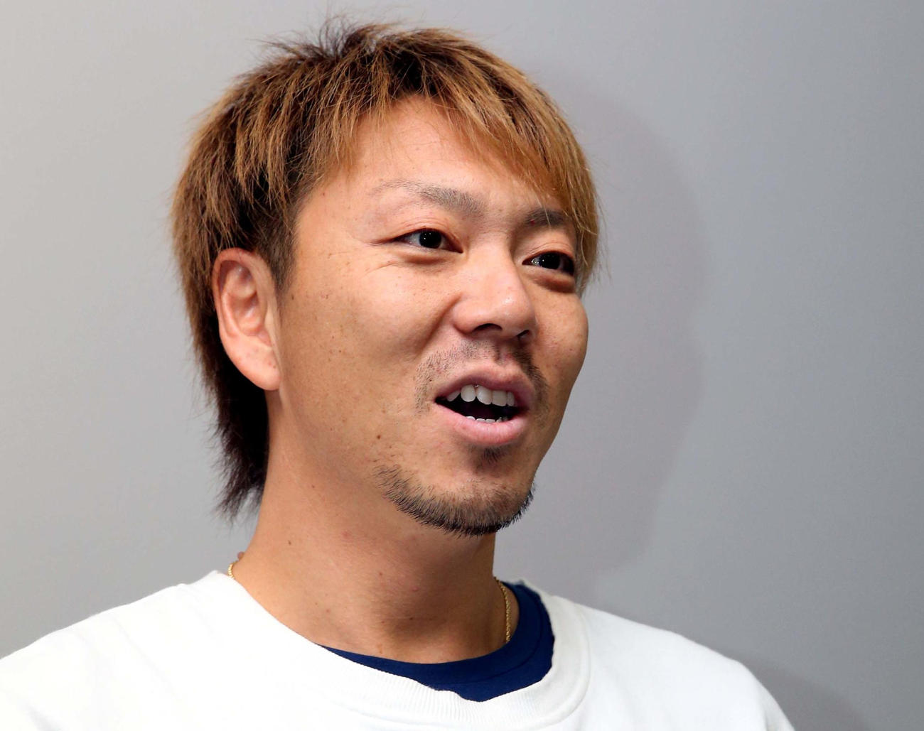 インタビューに答える日本ハム宮西
