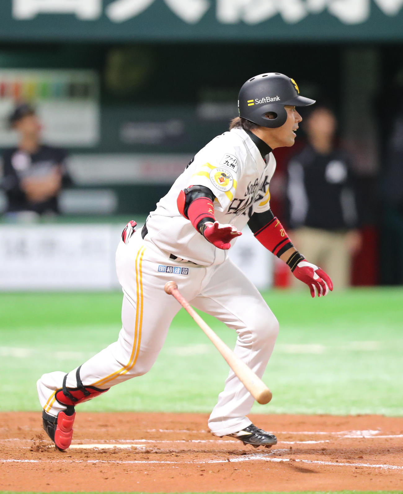 中前安打を放つ高谷裕亮（2020年3月21日撮影）
