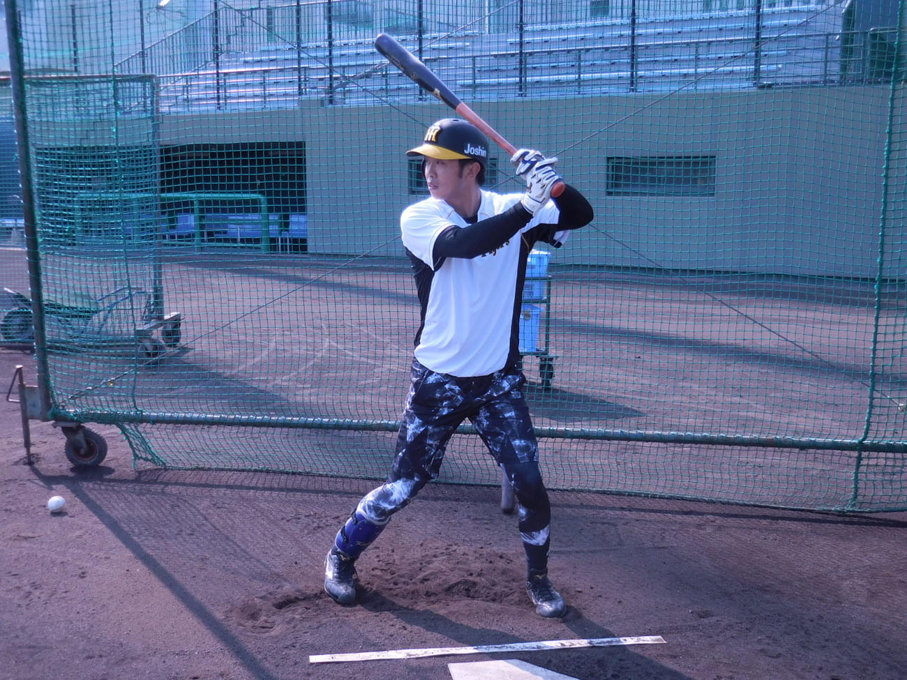 自主練習で汗を流す島田海吏（阪神タイガース提供）