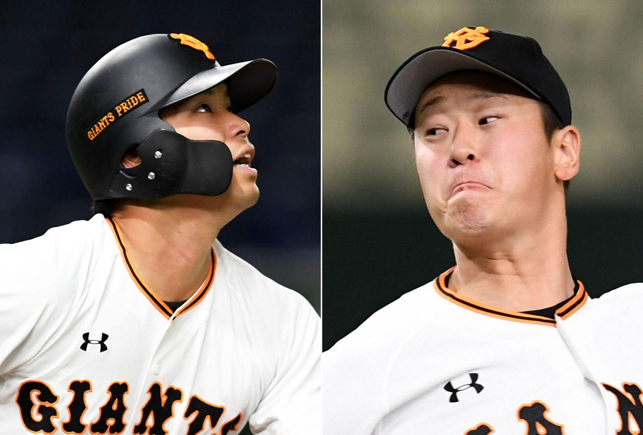巨人大城（左）と中川