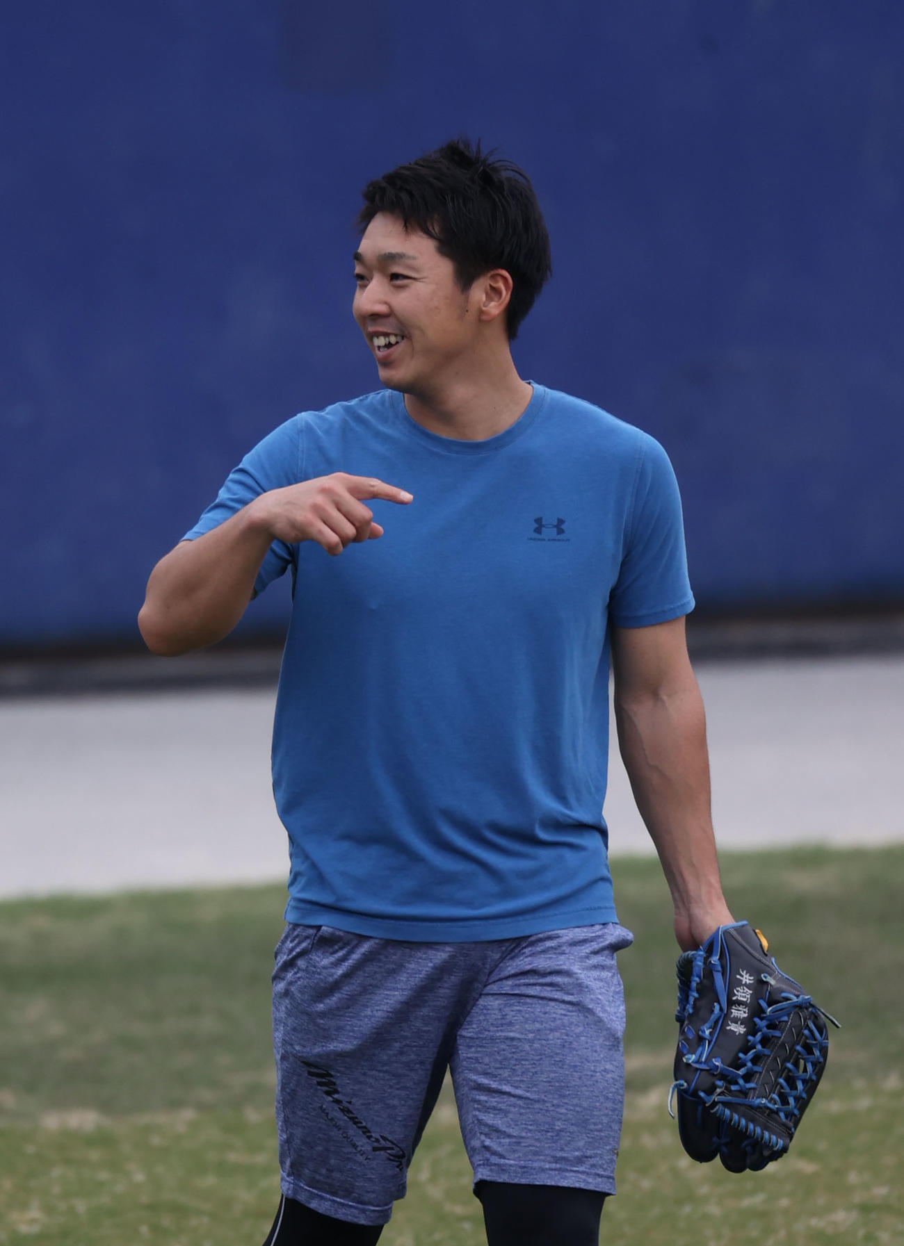 明るい表情の井領雅貴（現場代表）