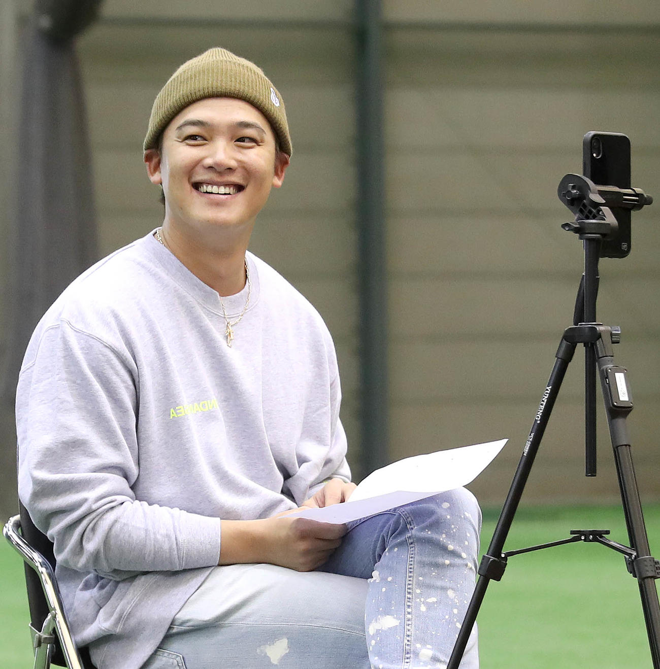インスタライブを行った巨人石川（提供：読売巨人軍）