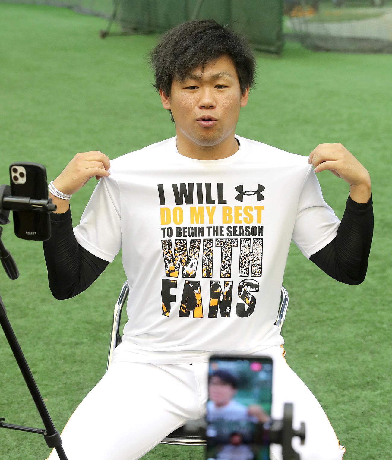 単独でインスタライブを行った巨人田口（提供：読売巨人軍）