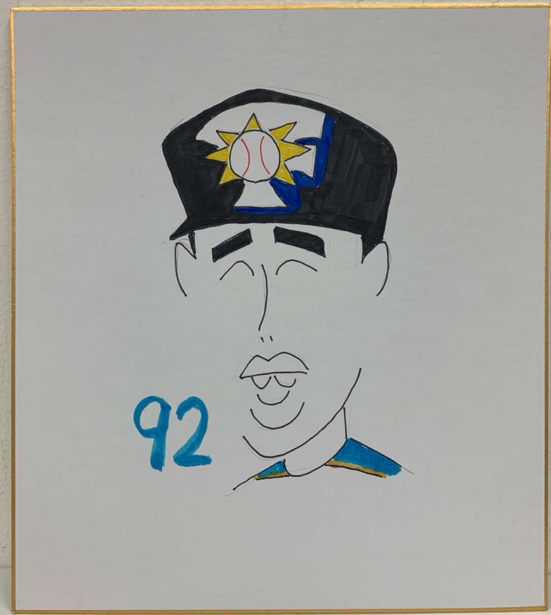 日本ハム木田投手コーチが描いた自身の似顔絵