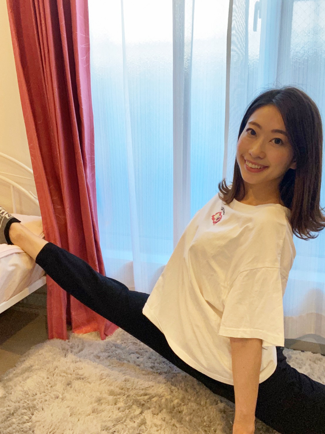 Maiは体力や体形の維持のため自宅でトレーニングを行う（球団提供）