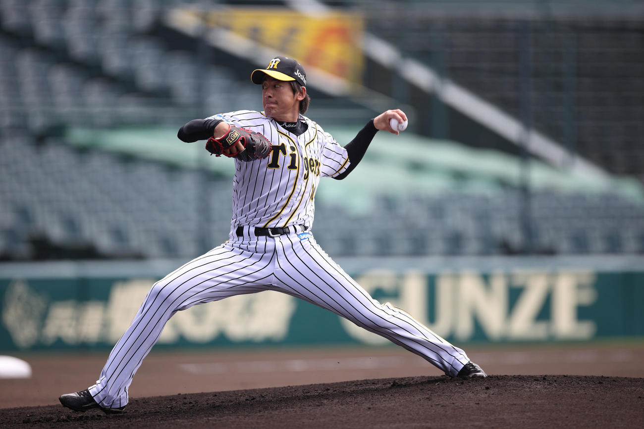シート打撃に登板した能見（球団提供）